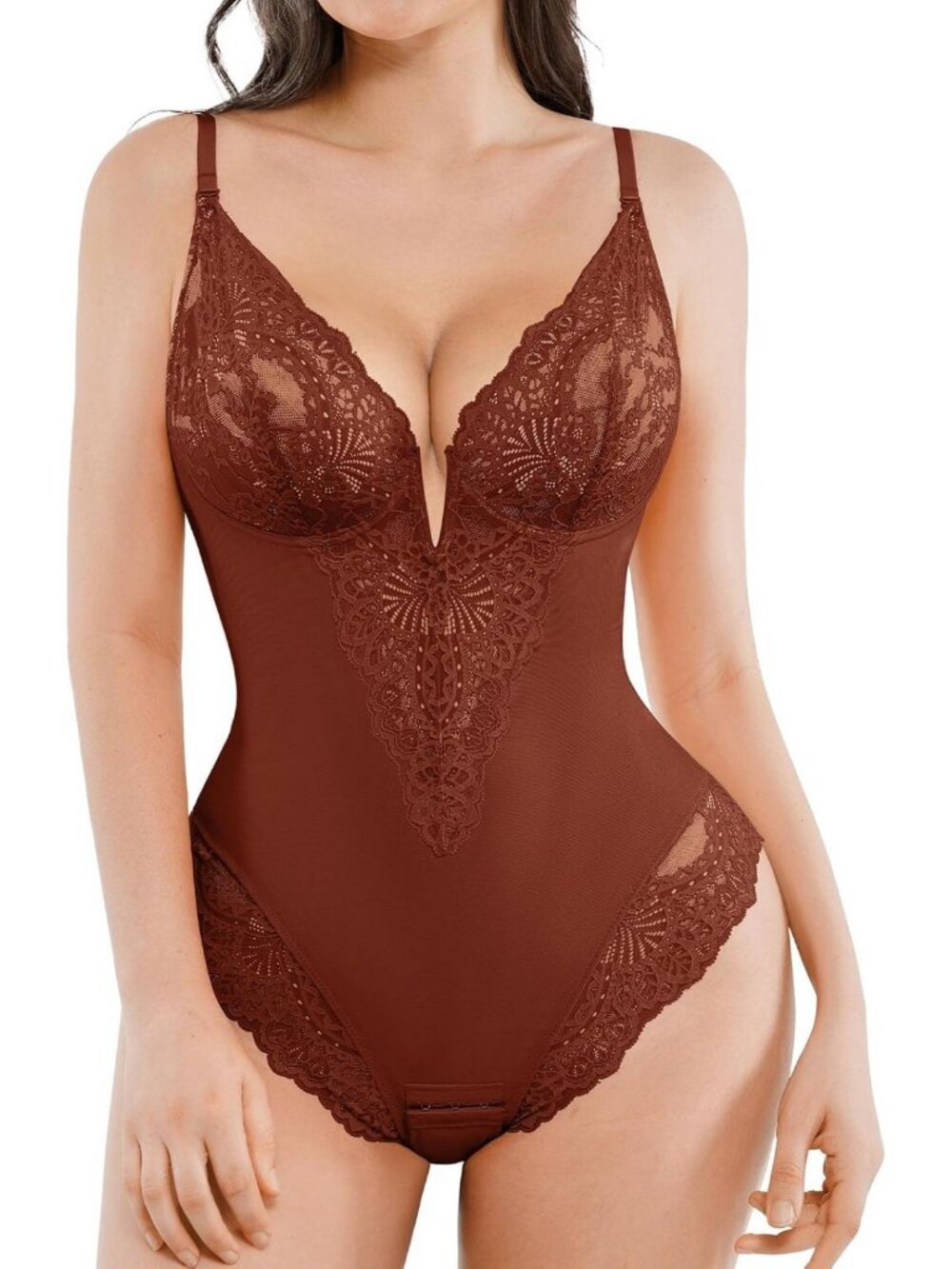 Tummy Control Lace Corset Bodysuit for Women | Shapewear Top, Slimming Fit
